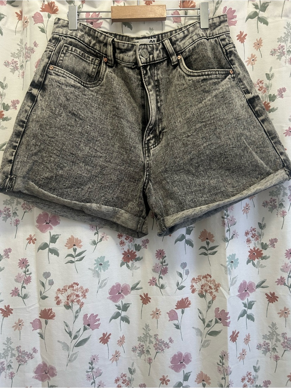 Acid-Wash Denim Shorts